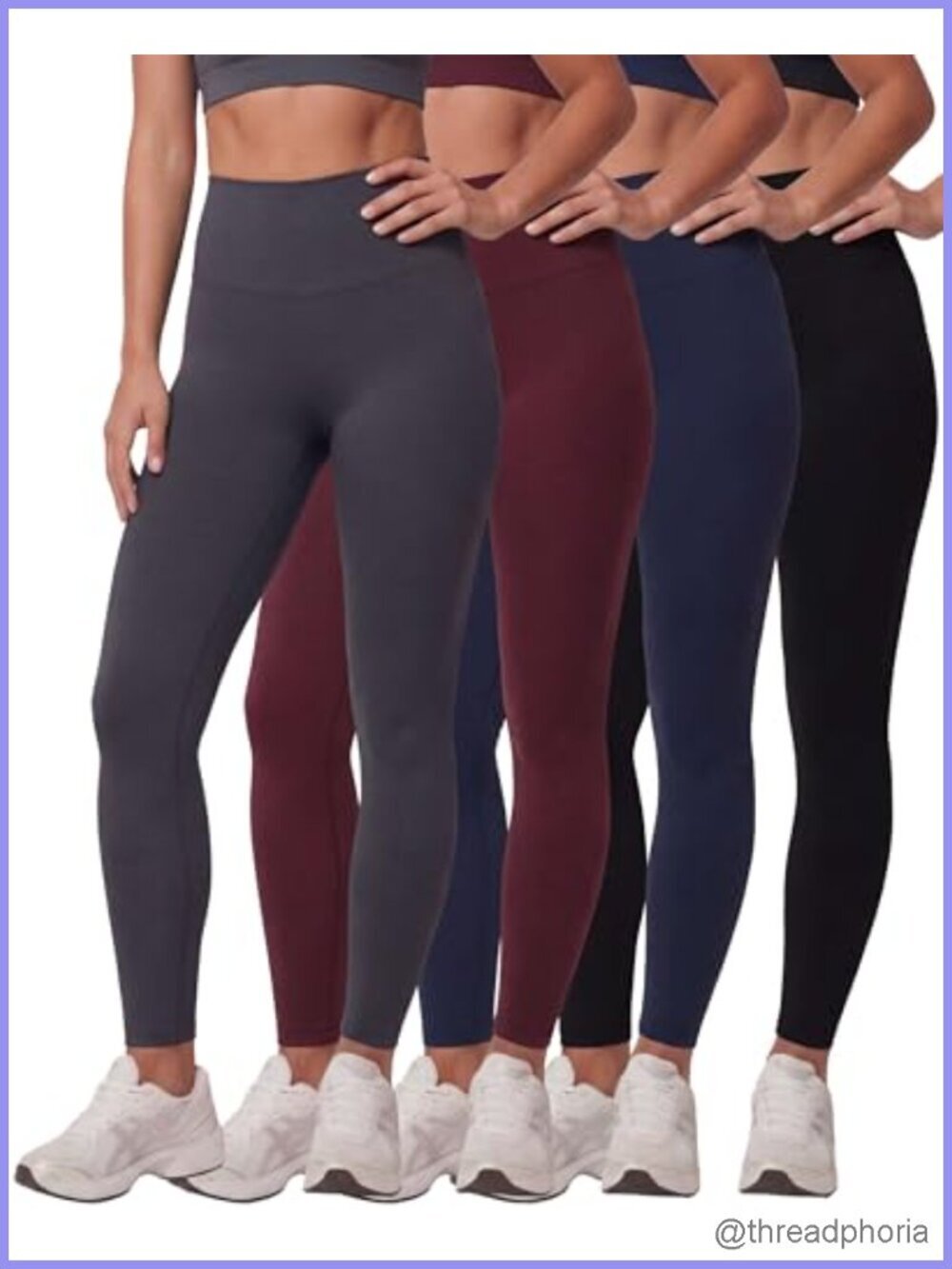 4 Pack High Waisted Tummy Control Leggings Workout Yoga Running Gym